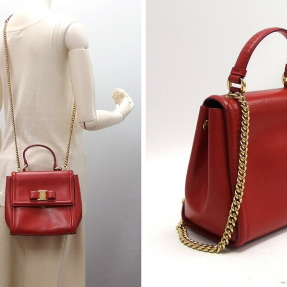 SALVATORE FERRAGAMO Red Shoulder Bag - Picture 2 of 10